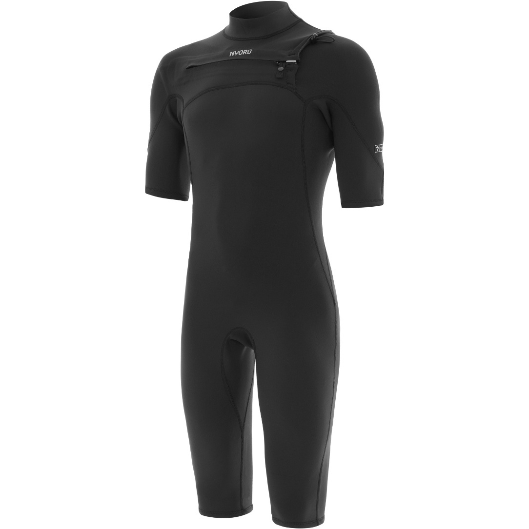 2026 Nyord Mens Solu Yulex 2/2mm Chest Zip Shorty SOLM22SLCZ001 - Black